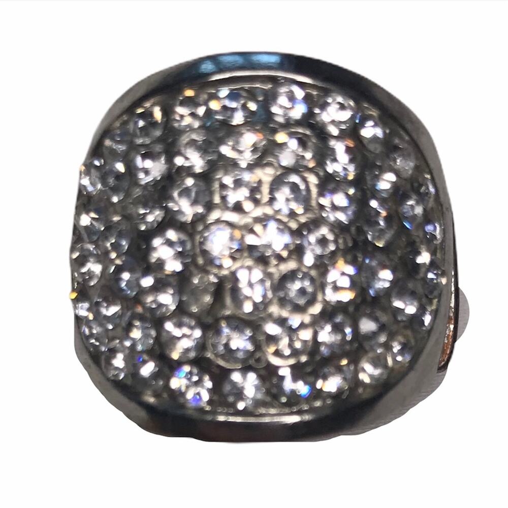Vintage Stretch Bubble Ring with Rhinestones 7 - Picture 9 of 9